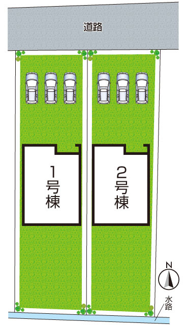★南丹市園部町若松町　新築一戸建ての区画図|全2区画