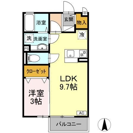 サンクレア Ⅰ Ⅱ Ⅲ Ⅰの間取り