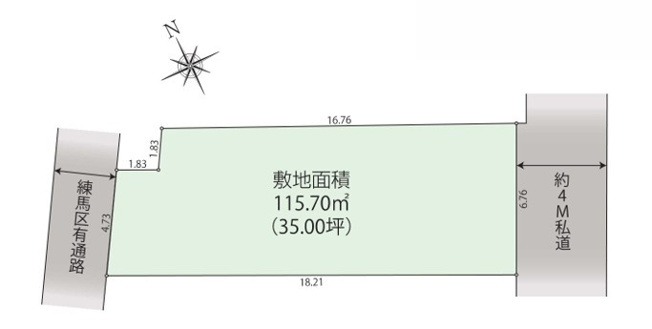 【土地図】 | 整形地のため理想の間取りが叶います。