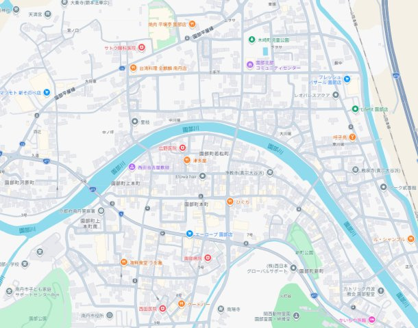 南丹市園部町若松町　新築一戸建ての地図