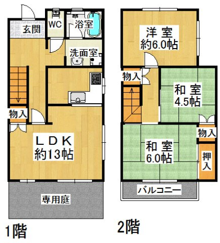 タウンハウス伊川谷の間取り