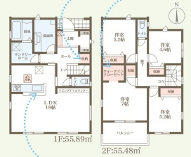 南丹市園部町若松町　新築一戸建ての間取り|1号地