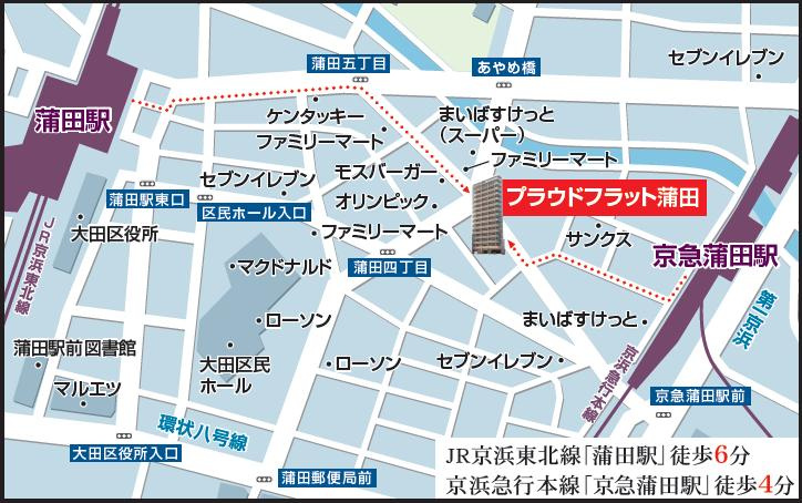 プラウドフラット蒲田の地図