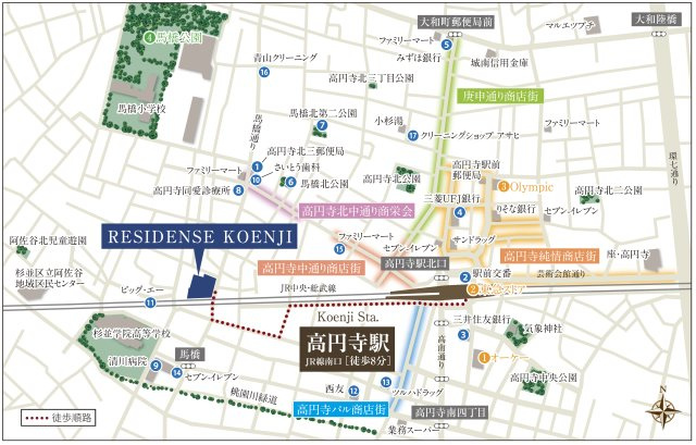 RESIDENCE　KOENJIの地図