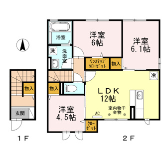 【間取り】 | ヴィオーラ旭町　A