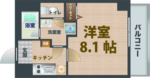 【間取り】 | ヴォーガコルテ高円寺 | 1Kのお部屋です。