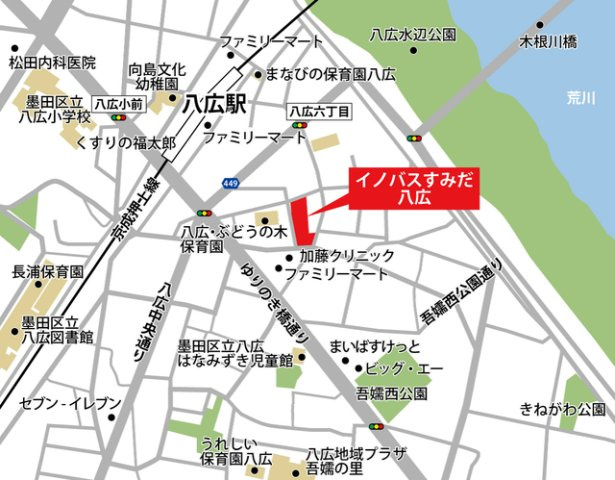 イノバスすみだ八広の地図