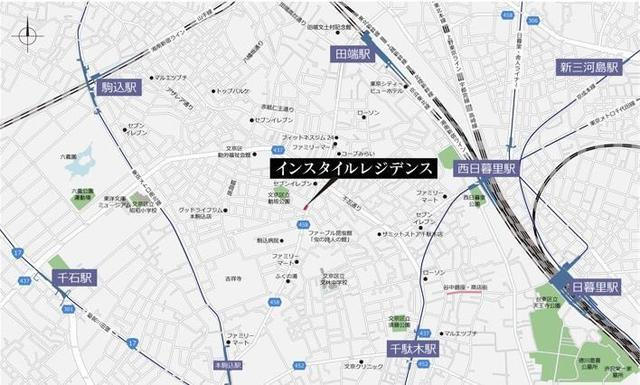 インスタイルレジデンス本駒込の地図