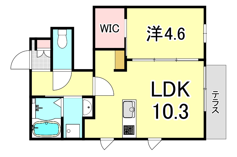 エール逆瀬川の間取り