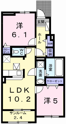 ル・レーブ坂上Ⅱの間取り