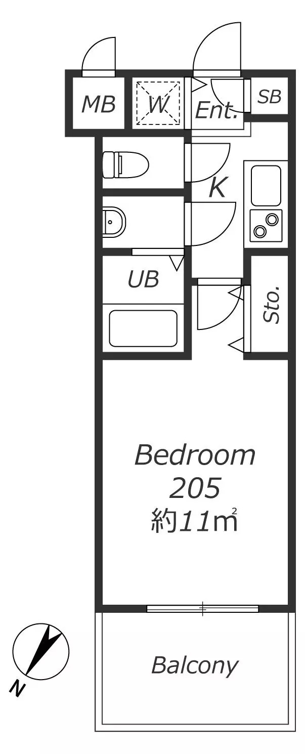 AP858 レシェンテ・ヴィラ東福岡 205の間取り|



