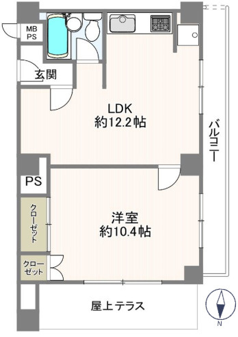 南堀江スカイハイツの間取り
