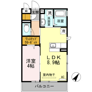 川崎市高津区久地４丁目のアパートの間取り