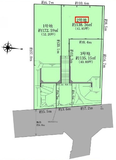 【ヴィレッタの杜】新甲陽町Ｉ　土地の区画図|２号地です