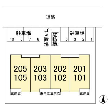 クレールフラッツ天王台の区画図