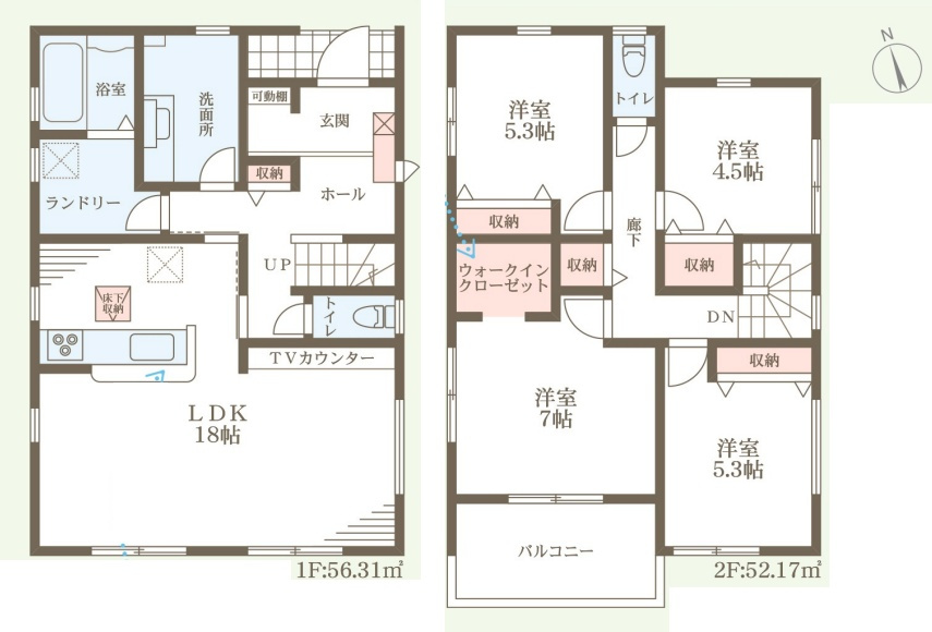 南あわじ市賀集鍛治屋　新築一戸建ての間取り