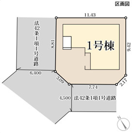 リーブルガーデン北九州市小倉南区上貫の区画図