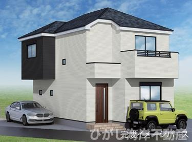 茅ヶ崎市浜之郷　新築戸建の外観パース|イメージパスですので実際のものと多少異なります。