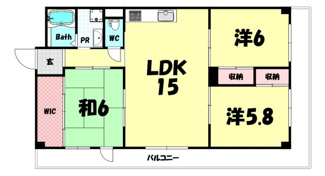 【間取り】 | 日商岩井三宮マンション