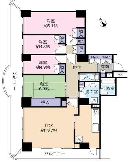 須磨パークヒルズC棟の間取り