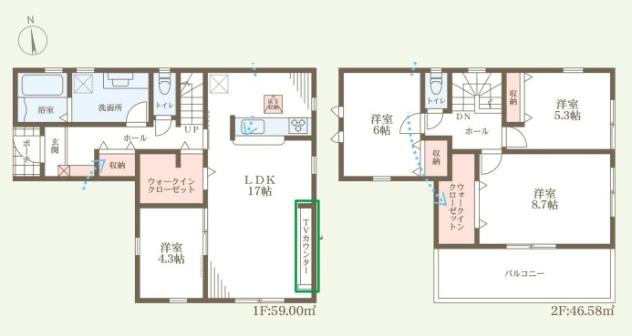 姫路市田寺東　第3期　新築一戸建ての間取り