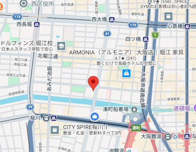 BRAVI南堀江の地図