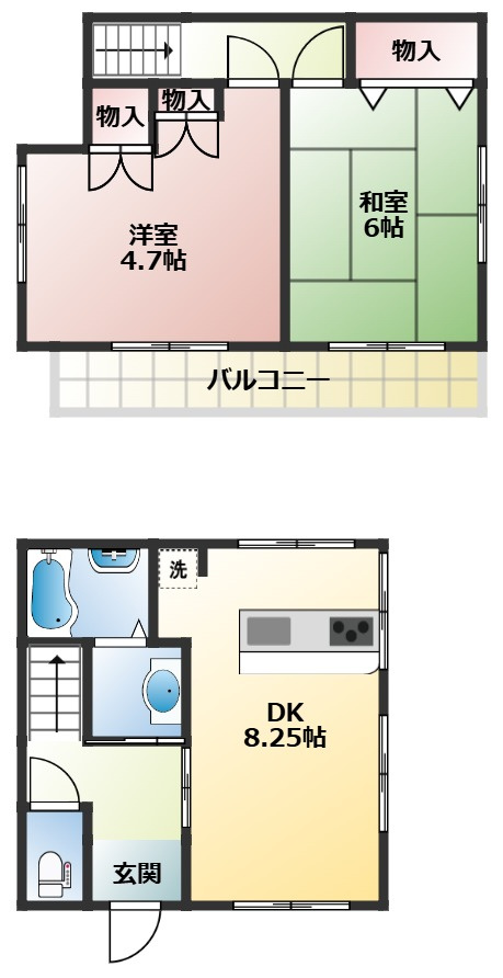 府中市朝日町１丁目の一戸建ての間取り
