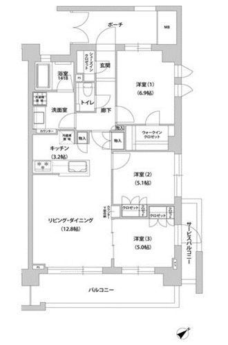 【間取り】 | 文京グリーンコートテラス | 76.26㎡3LDK【文京グリーンコートテラス】