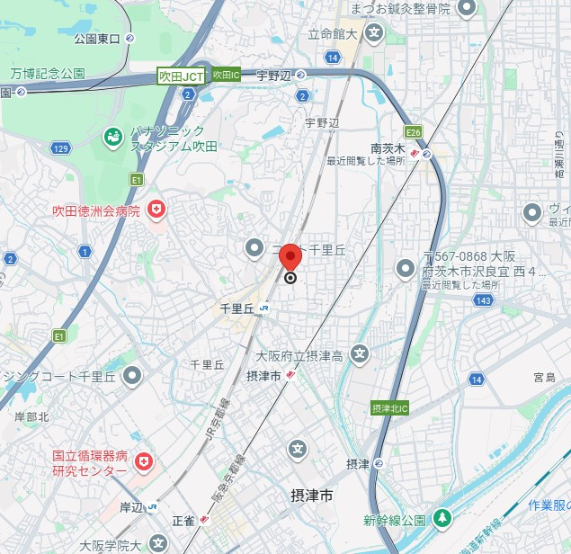 シエスタ千里丘の地図
