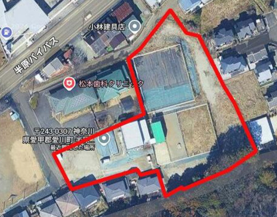 愛川町半原　事業用地の土地図