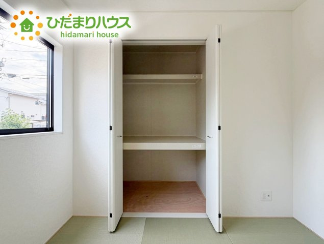 いわき市四倉町第19　新築戸建　1号棟の収納|"和室にも大容量のクローゼット完備！
お布団やお子様のおもちゃなどがスッキリ収納できますね(^^♪"