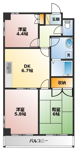 【間取り】 | PLENDY-HILLS戸塚 | ３ＤＫの間取りです！