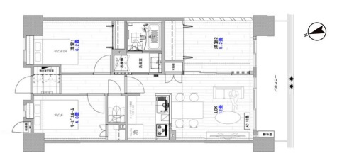 クレストフォルム田町ベイフロントスクエアの間取り|クレストフォルム田町ベイフロントスクエア：南向きにつき陽当り良好！全居室収納・窓が付いた２ＳＬＤＫ床暖房付きフルリノベーション物件は居室としても使えるサービスルーム付き！