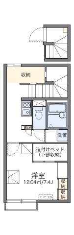 【賃貸アパート】レオパレスフロラシオン　Ⅲの間取り|代表的な間取のため実際の間取とは異なる場合があります
