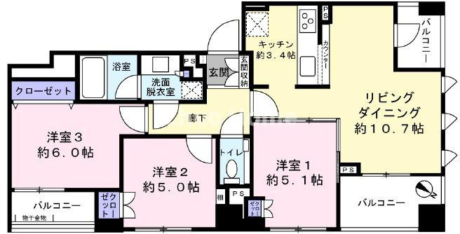 マークゼロワン曳舟レジデンスの間取り|最上階・角部屋住戸につきまして日当たり・通風良好。新規リノベーション施工が完了いたしましたのでいつでも内覧が可能です。既存住宅売買瑕疵保険加入物件ですのでご購入後も安心して暮らせます。