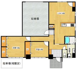 【間取り】 | 広島市南区東雲1丁目 1棟マンション | 間取り例（1F）