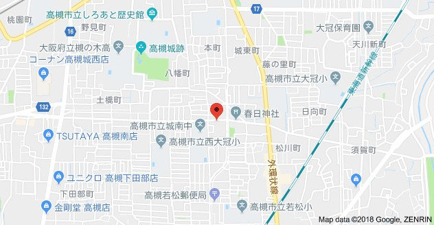 高槻市春日町の賃貸マンションの地図