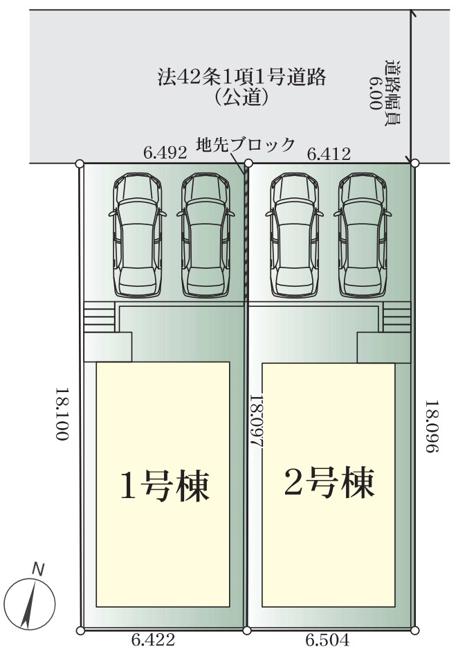 八王子市鹿島2期　新築全2棟の区画図|区画図