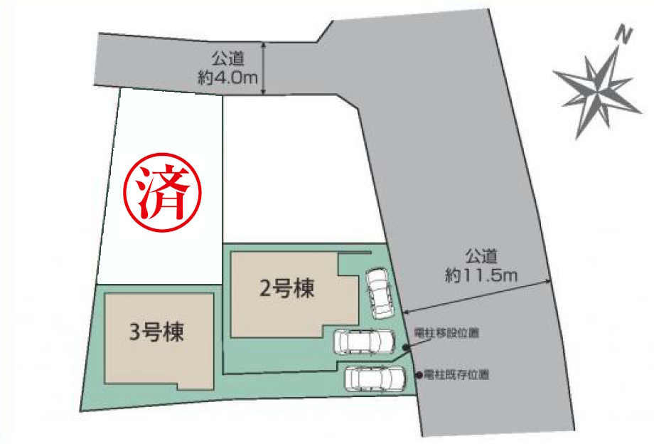 中央区田名の区画図