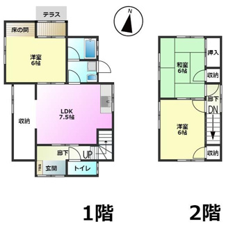 【間取り】 | 広島市安芸区中野東6丁目　収益戸建