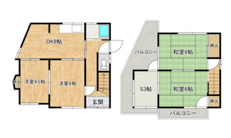 【間取り】 | 広島市安芸区中野７丁目　収益戸建