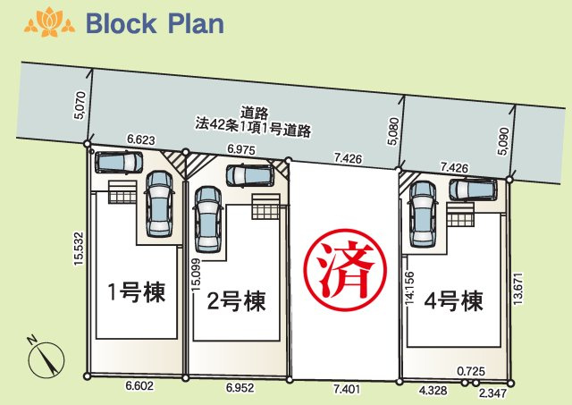 綾瀬市深谷中第22　全４棟の区画図|区画図