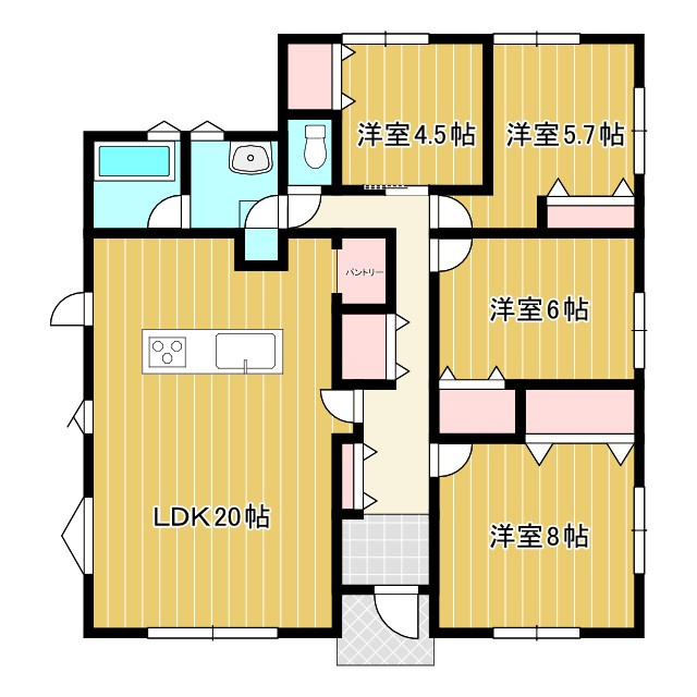 栄区長沼町　　新築戸建ての間取り