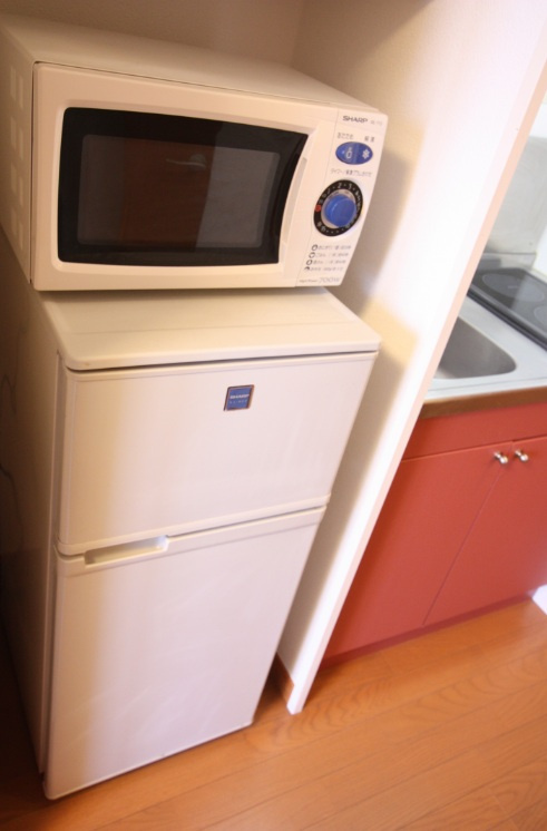 レオパレスカリビアンコート の設備|電子レンジ・冷蔵庫(参考写真になります）