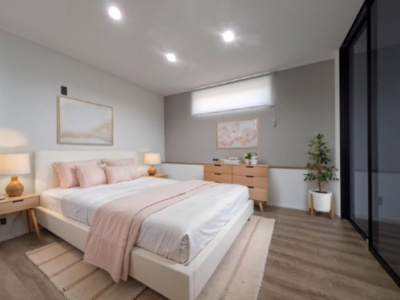 【寝室】 | 【温品3丁目No.A】黒を基調とした重厚な内装。多彩な設備のあるオール電化住宅 | ☆CGでバーチャルホームステージングしています。