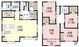 【間取り】 | 広島市安佐南区高取南１丁目No.1