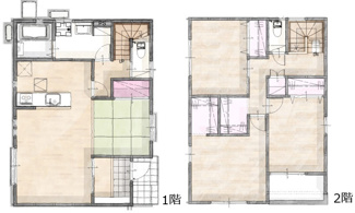 【間取り】 | 広島市安佐南区西原２丁目No.B