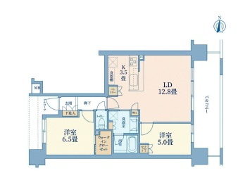 サンクタスガーデン北千住の間取り|サンクタスガーデン北千住：全居室に収納・窓が付いた２ＬＤＫリフォーム物件です！