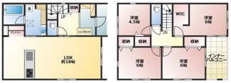 【間取り】 | 三木市志染町中自由が丘三丁目　新築戸建 | 3380万円、4LDK、土地面積189.53平米、建物面積102.26平米 ■ゆとりのある4LDK♪LDK18帖以上♪
■全居室収納あり♪お部屋がスッキリと片付きます♪
