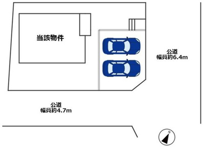 【区画図】 | 三木市志染町中自由が丘三丁目　新築戸建 | 3380万円、4LDK、土地面積189.53平米、建物面積102.26平米 ■並列2台駐車可能♪※車種による
■南東角地♪陽当り通風良好の家♪